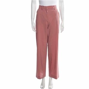 NWT Weekend Max Mara Size 2 Fauno 96% Wool Wide Leg Pants in Antique Rose pink
